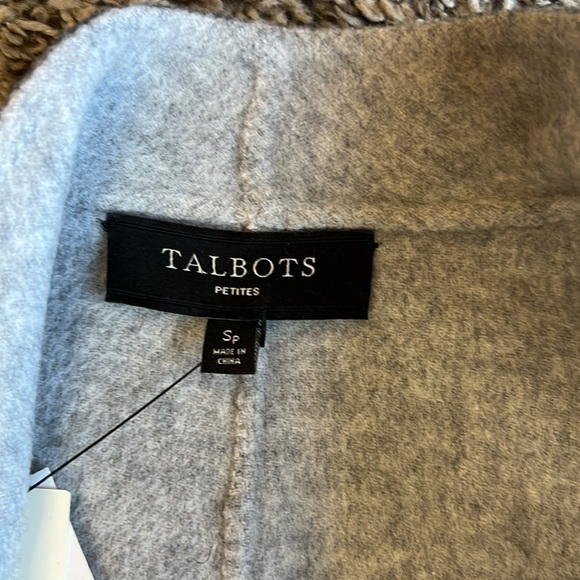 Talbots Double-Face Wing Collar Open Front Wool Jacket Size SP NWT - Picture 9 of 15